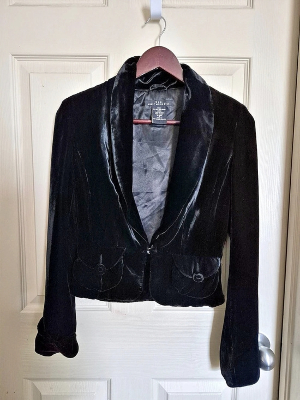 Size S Heart Moon Star Women'Small Silk Velvet Blazer Size Small